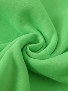 SHEIN Essnce 標語圖案加絨內裏運動衫 - 青檸色 - 查看 5