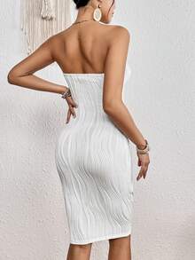 SHEIN VCAY Đầm màu trơn Giải trí - trắng - Xem 2