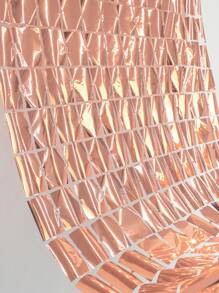 1pc Metallic Cube Tassel Curtain, Rose Gold Plastic Party Backdrop Decoration, For Party Decor - Rose Gold - View 2