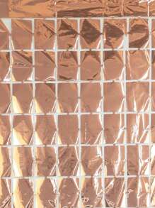 1pc Metallic Cube Tassel Curtain, Rose Gold Plastic Party Backdrop Decoration, For Party Decor - Rose Gold - View 4