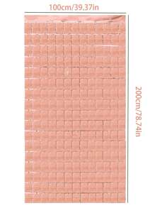 1pc Metallic Cube Tassel Curtain, Rose Gold Plastic Party Backdrop Decoration, For Party Decor - Rose Gold - View 5