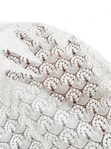 SHEIN Holidaya Quần Plus Size Chia Quần paper-bag màu trơn Giải trí - trắng - Xem 7