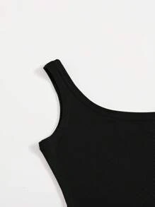 SHEIN VCAY 加大单肩上衣和全身印花系带夏季短裤 - 杏色 - 查看 3