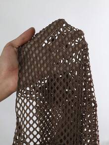 Bonvoyette Summer Beach Plain Halter Triangle Bikini Set With Cover Up - Coffee Brown - View 9