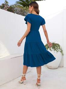 Đầm Viên lá sen màu trơn Giải trí - Màu xanh ngọc - Xem 2