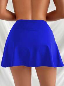 素色口袋細節泳衣下裝 - 寶藍色 - 查看 2