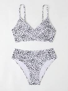 Dalmatian Print Bikini Set For Summer Beach
