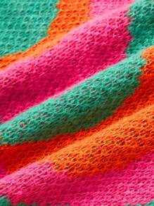 Soleia 波浪樣式後背繫帶吊脖針織上衣 - 彩色 - 查看 4