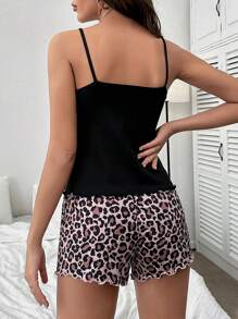 Bộ đồ ngủ Nữ Xù nhỏ Con số In hoa Báo Giản dị-Bình thường - Nhiều màu - Xem 2