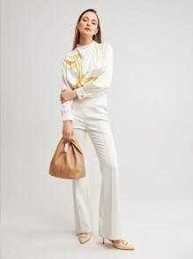 MOTF PREMIUM 女士時尚簡約純色扭結手提包 - 杏色 - 查看 6