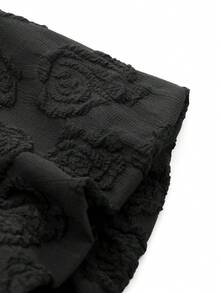 DAZY Áo thun nữ Xù Khối Màu Giải trí - Đen và trắng - Xem 3