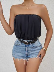 Breezaya Solid Tube Bodysuit - Black - View 6