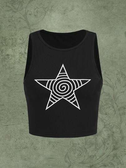 Hippie Top tank con estampado de estrella