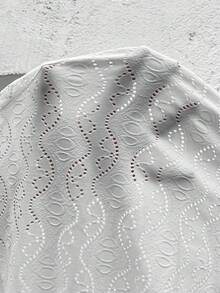 SHEIN Holidaya 大碼蕾絲拼接貝殼邊T恤 - 白色 - 查看 6