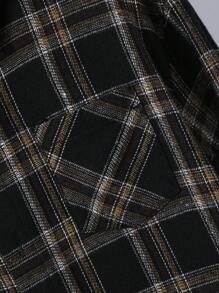 SHEIN Tween Boy Casual Checked Weave Shirt With Lapel Collar And Open Front - Multicolor - View 4