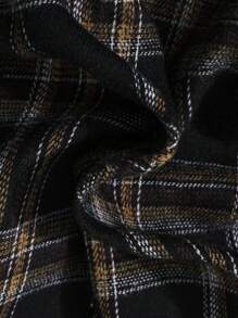 SHEIN Tween Boy Casual Checked Weave Shirt With Lapel Collar And Open Front - Multicolor - View 5