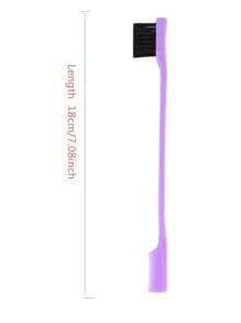 3 Pcs Slick Back Hair Brush Set Bristle Hair Brush Edge Control Brush Teasing Comb - Purple - View 5