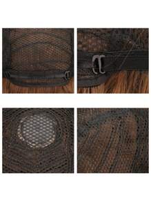 Short Straight Synthetic Wig With Bangs - Light Brown - View 6