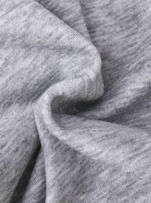 SHEIN 年輕男孩字母圖形半拉鍊運動衫 - 淺灰色 - 查看 3