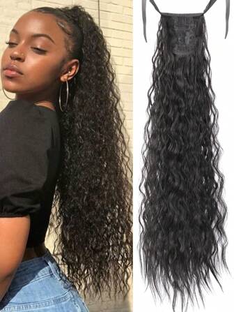 Extra Long Curly Ponytail Synthetic Hair Extension