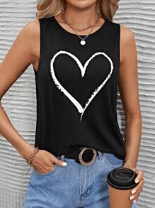 SHEIN LUNE Áo khoác và áo lót dành cho xe tăng nữ Tim Giải trí - màu đen - Xem 3