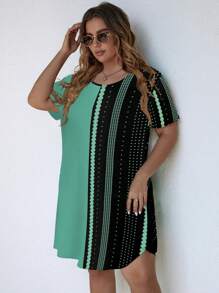 SHEIN LUNE 大碼波點圖案連衣裙 - 彩色 - 查看 6