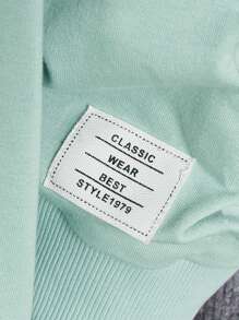 Manfinity RebelGame Áo nỉ Nam Đắp vá Slogan Giải trí - Màu xanh Bạc hà - Xem 3