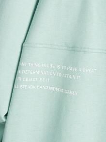 Manfinity RebelGame Áo nỉ Nam Đắp vá Slogan Giải trí - Màu xanh Bạc hà - Xem 4