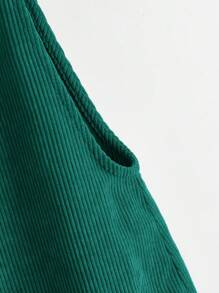 SHEIN EZwear Mono overol de hombro con nudo - Verde Oscuro - Ver 3