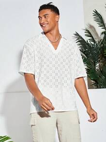 GENTILAND 男士素色POLO衫 - 白色 - 查看 6