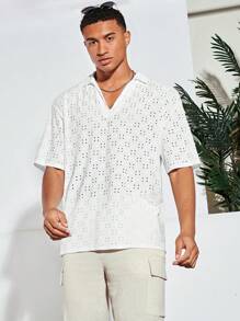 GENTILAND 男士素色POLO衫 - 白色 - 查看 7