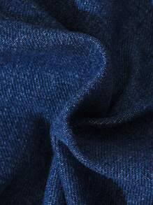 SHEIN Bé Trai Quần Shorts Denim Dây kéo Túi màu trơn - Rửa trung bình - Xem 6