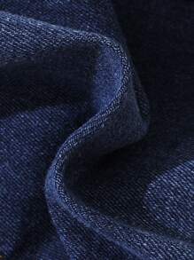 SHEIN Tween Boy Cat Whisker Washed Jeans - Dark Wash - View 7