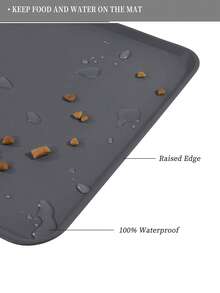 1入組素色防水防滑寵物餐墊適用於狗狗和貓適用於全部季節 - 灰色 - 查看 4