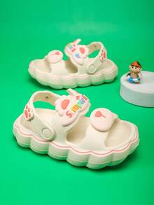 Chicas Zapatillas con diseño de letra anti deslizante - Beis - Ver 3