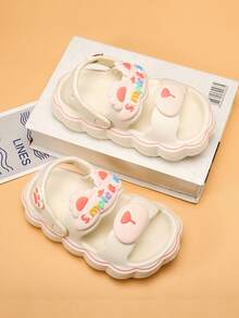 Chicas Zapatillas con diseño de letra anti deslizante - Beis - Ver 4