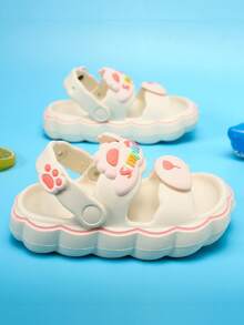 Chicas Zapatillas con diseño de letra anti deslizante - Beis - Ver 5