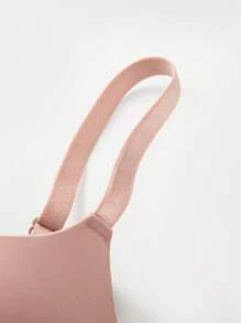 Women's Dusty Pink Casual Plus Size Push Up Bra With Medium Stretch Fabric And Adjustable Straps, Lift - Dusty Pink - View 3