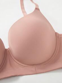 Women's Dusty Pink Casual Plus Size Push Up Bra With Medium Stretch Fabric And Adjustable Straps, Lift - Dusty Pink - View 4