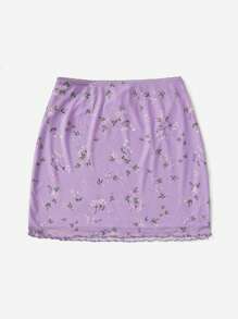Soleia Váy nữ Xù nhỏ Họa tiết hoa Boho - Màu Lilac Tím - Xem 2