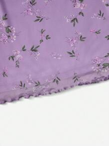 Soleia Váy nữ Xù nhỏ Họa tiết hoa Boho - Màu Lilac Tím - Xem 3