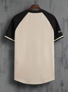 Manfinity Homme Men Crown & Letter Graphic Raglan Sleeve Colourblock Shirt Without Tee - Multicolor - View 2