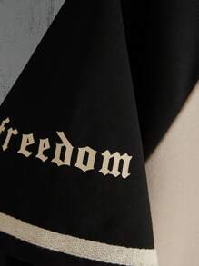 Manfinity Homme Men Crown & Letter Graphic Raglan Sleeve Colourblock Shirt Without Tee - Multicolor - View 4