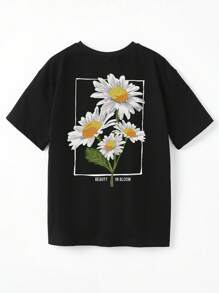 Tops con gái Hoa Lá thư Giải trí - màu đen - Xem 1