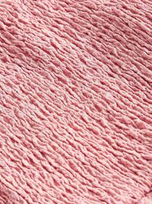 SHEIN MOD Đầm Plus Size Dải chun Thắt nơ trước Nếp gấp Phần Ngực màu trơn Giải trí - Hồng - Xem 4