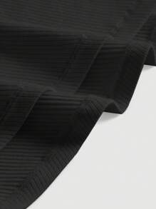 SHEIN MOD One Shoulder Asymmetrical Hem Top - Black - View 3