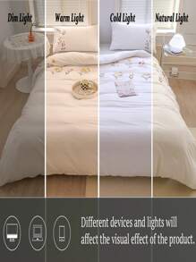 刺绣花卉床上用品套装 - 波西米亚风格被套套装(1 个被套 + 2 个枕套,不含被芯),特大号 - 米色花卉波西米亚风格床上用品被套套装,三件套农舍复古刺绣被套套装,送给她的礼物,柔软提花床上用品,四季皆宜,适合学生使用 - 彩色 - 查看 9