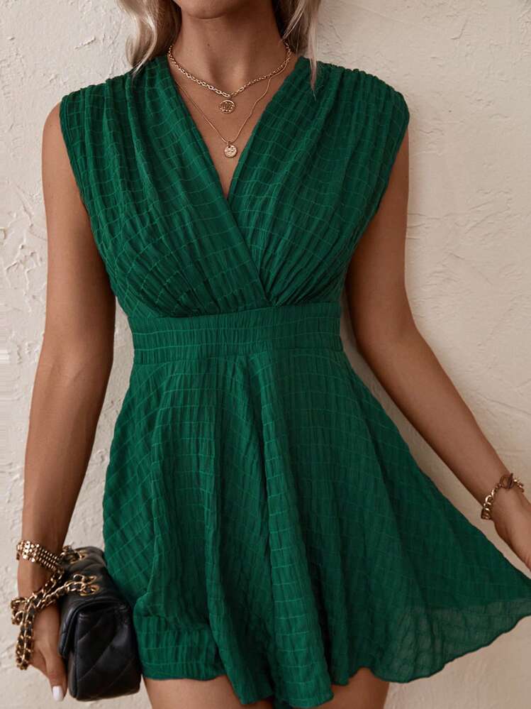 Breezaya Mono unicolor cruzado de espalda abierta con cordón - Verde Oscuro - Añade 5