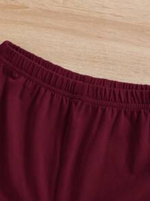 SHEIN Đứa bé trai Áo phông trơn & Quần short thể thao - Màu Tím - Xem 3