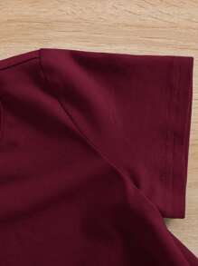 SHEIN Đứa bé trai Áo phông trơn & Quần short thể thao - Màu Tím - Xem 7